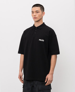 Vetements Black polo shirt with embroidery ME76PO226B