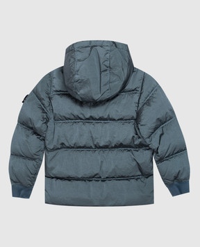 Stone Island Children's green down jacket with logo patch L2S164100006S001914