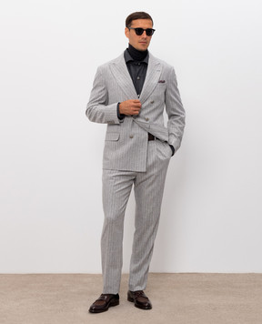 Brunello Cucinelli Gray wool and cashmere golf M2400103
