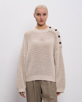 Brunello Cucinelli Beige openwork sweater M89302610