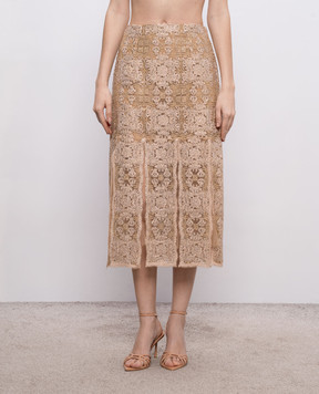 Ermanno Scervino Beige skirt with crystals D482O708FDCTUEO