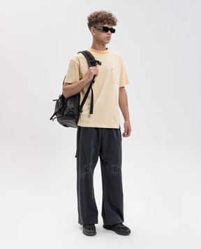 Palm Angels Yellow T-shirt with branded print PAMAA008JR001