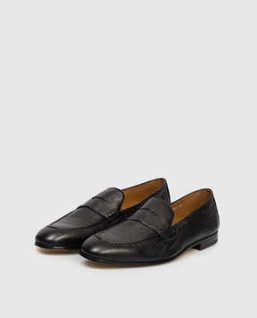 Doucal's Black leather loafers DU2983PANNUF054