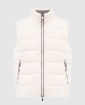 Peserico Ivory down vest with logo patch R53082DG3604