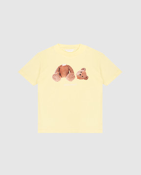 Palm Angels Children's yellow T-shirt with print PGAA002S26JER002