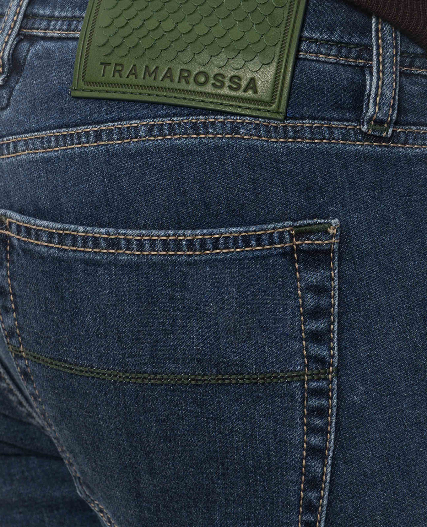 MICHELANGELO blue jeans with logo patch Tramarossa 5