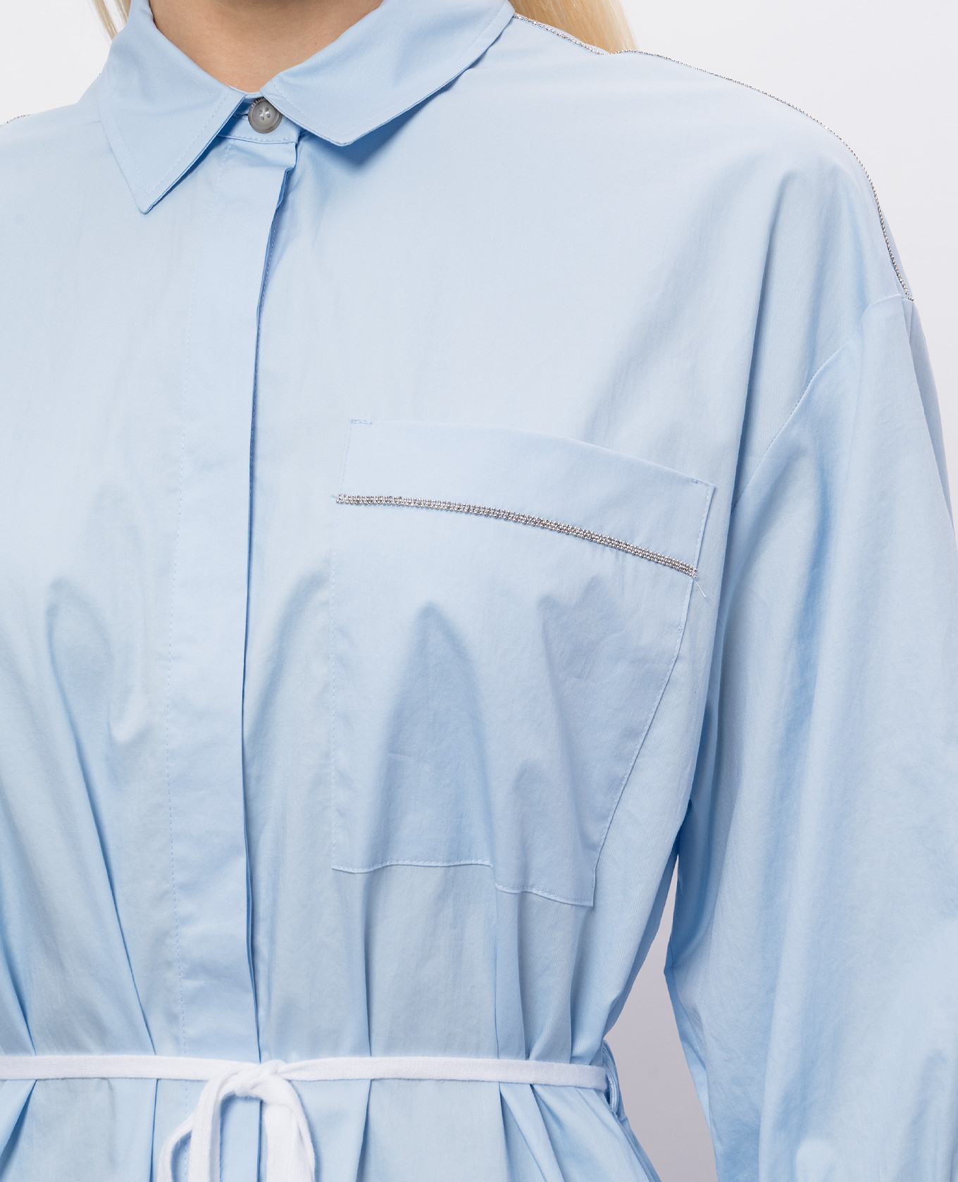 

Blue shirt dress with monil chain Peserico, Light blue