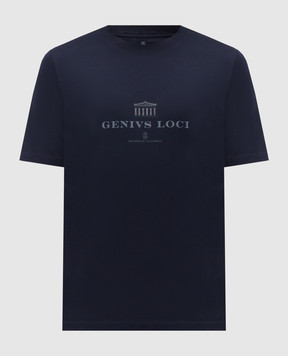 Brunello Cucinelli Blue T-shirt with branded print M0B138520