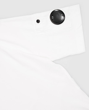 C.P. Company Children's white T-shirt with logo patch CMM00RLAA171014