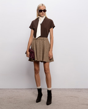 Brunello Cucinelli Brown T-shirt with monil chain M0T18BD222