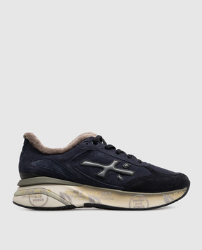 Premiata Moerun blue suede sneakers with fur MOERUN7776M