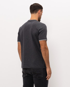 Peserico Grey melange T-shirt with logo print R55044J0Q402358