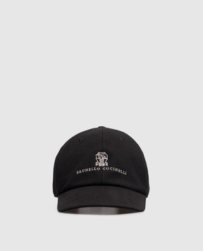Brunello Cucinelli Black cap with embroidery M252D9850