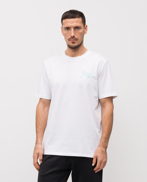 Balmain White T-shirt with logo GH1EG000BD40