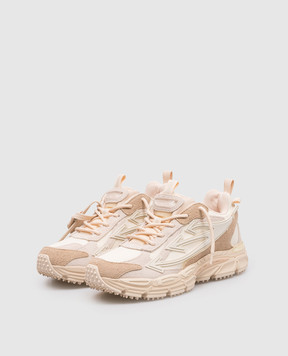 Off-White Beige Be Right Back logo combination sneakers OWIA289F25LEA0016404