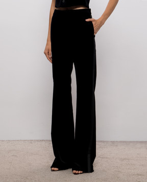 Max Mara Black velour flared pants EOSCURI MSEOSCURI