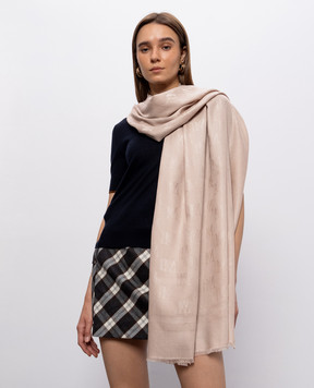 Max Mara Beige GELATO scarf made of wool and silk MXAGELATO
