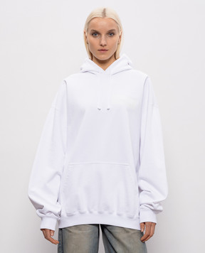 Vetements White hoodie with logo print ME76HD149W