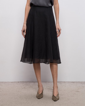 Brunello Cucinelli Gray silk skirt MP940G3877