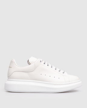 Alexander McQueen White Oversized Leather Sneakers with Logo 553680WIAIG