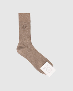 Peserico Brown socks with lurex A41070C0RCC792