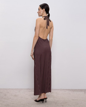Faithfull Brown Rosa dress with open back FF4572PCP