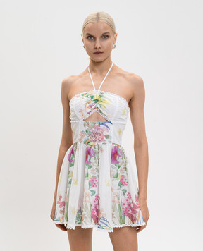 Charo Ruiz Alheli white floral print mini dress 262602