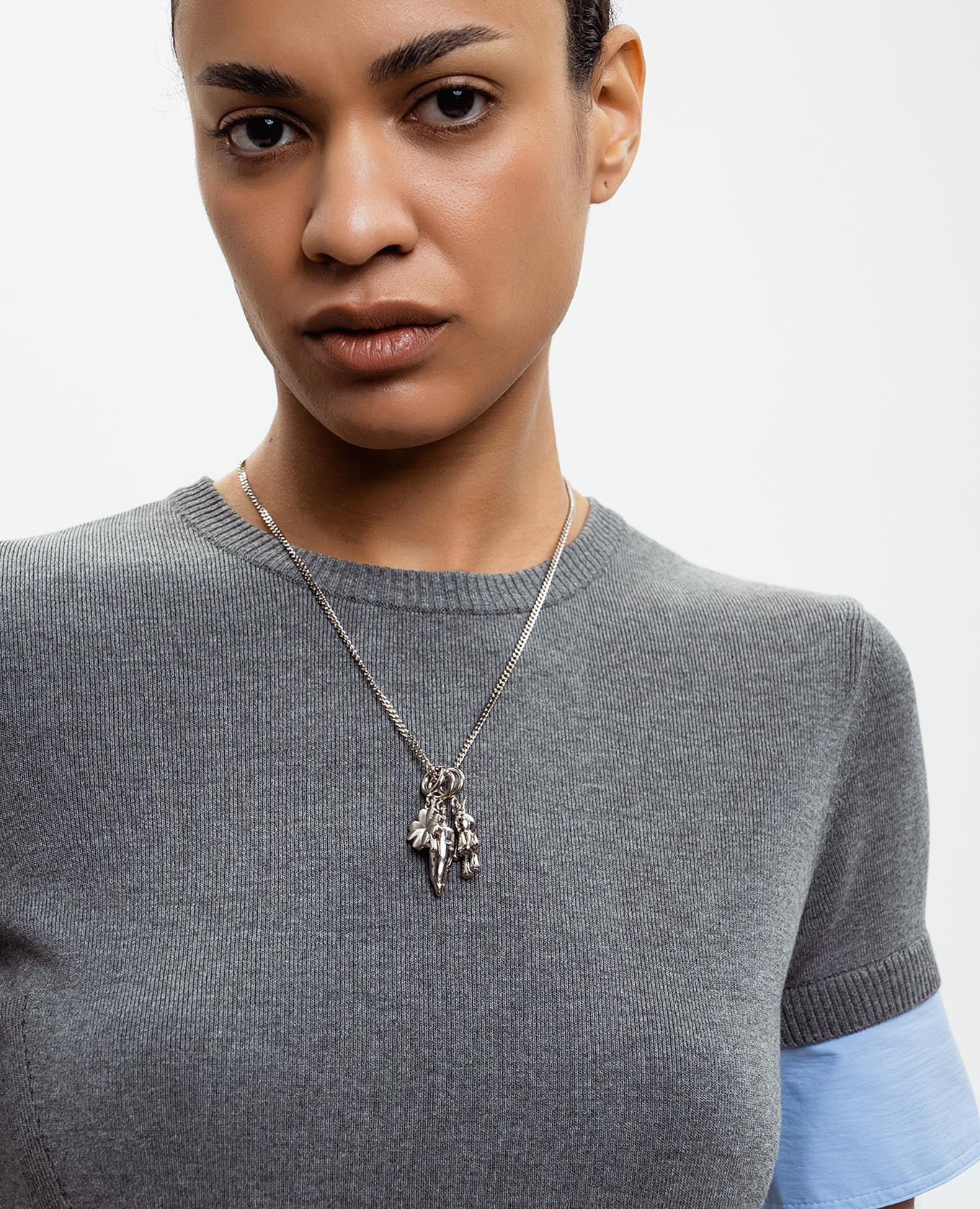 Silver chain with pendants Juun.j 2
