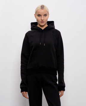 Tom Ford Black insulated hoodie with monogrammed silk FLJ069JEX186