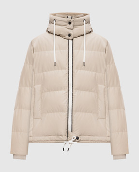 Brunello Cucinelli Beige quilted down jacket with monil chain MH5257216