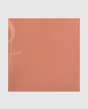Saint Laurent Terracotta silk scarf with Cassandre pattern 8599153Y039