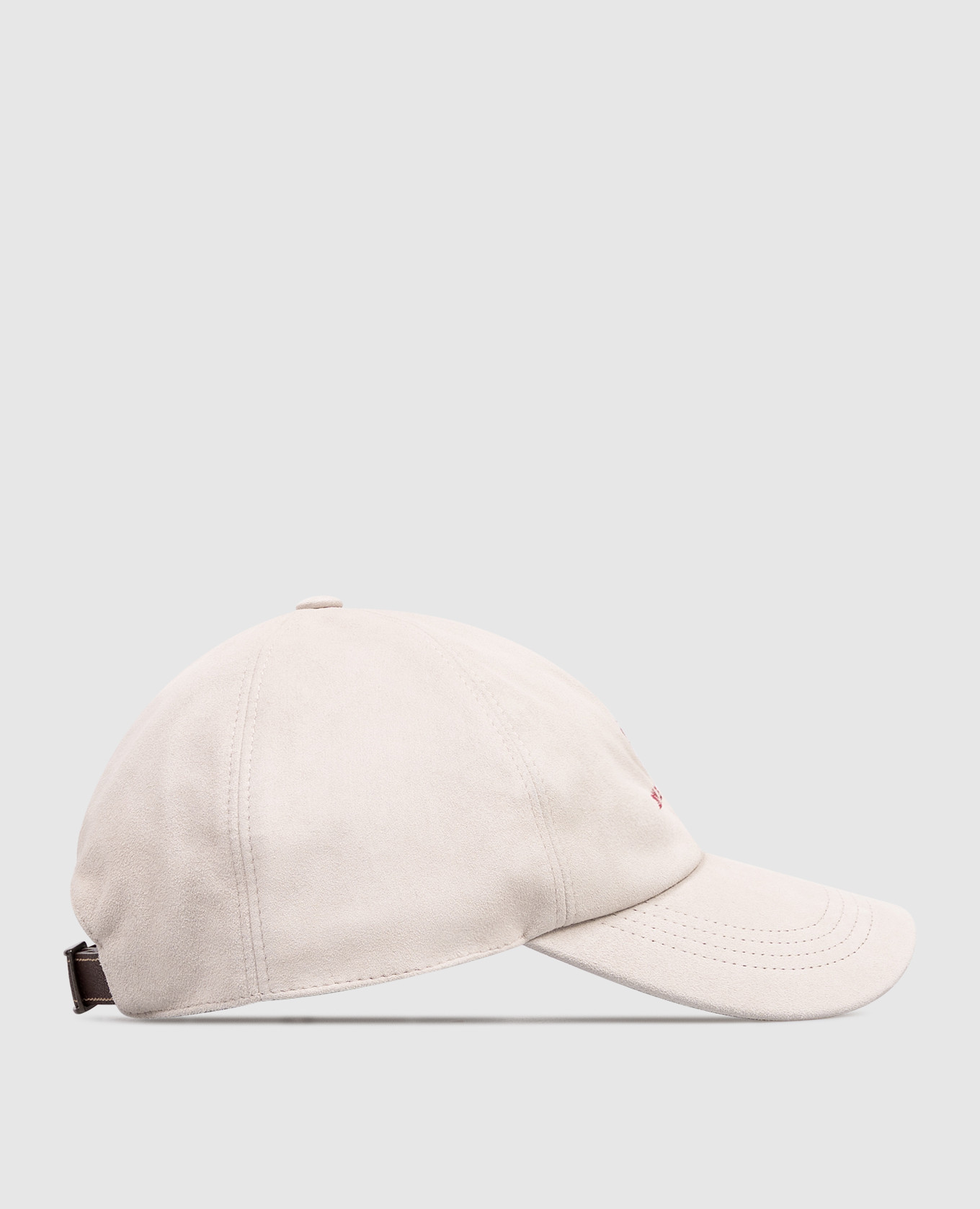

Gray suede cap with logo embroidery Brunello Cucinelli, Grey