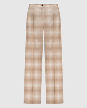 Woolrich Beige checked wool pants CFWWTR2012FRUT5008