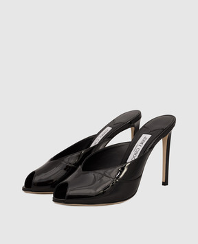 Jimmy Choo Brigitte black patent leather mules BRIGITTEMULE100PAT