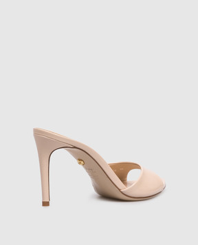 Babe Pay Pls Beige patent leather mules 205804LA