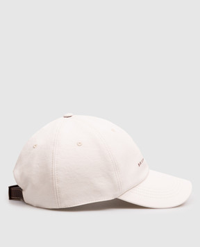 Brunello Cucinelli Ivory cap with embroidery M252D9850