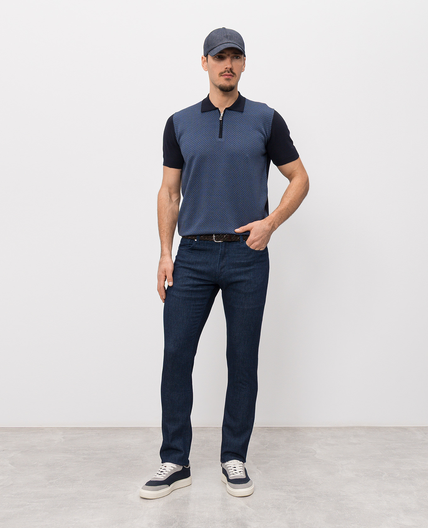 

Blue slim jeans with patch Enrico Mandelli