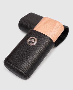 Stefano Ricci Black leather case with emblem OCSSG02PVTD