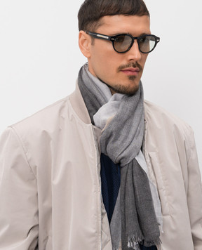 Brunello Cucinelli Gray cashmere and silk scarf MSC606AV