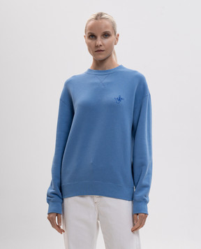 JW Anderson Blue sweatshirt with monogram embroidery JW0298PG1905
