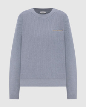 Peserico Blue wool, silk and cashmere sweater A99858F12K09283