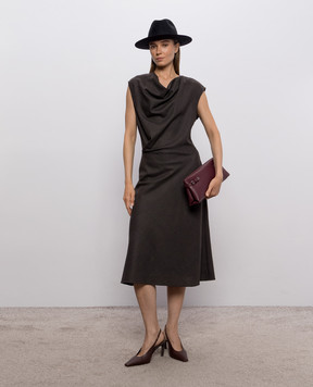 Brunello Cucinelli Dark brown wool dress MP550AB4F2