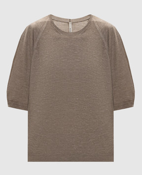 BOBOUTIC Brown cashmere, silk and hemp t-shirt 5001