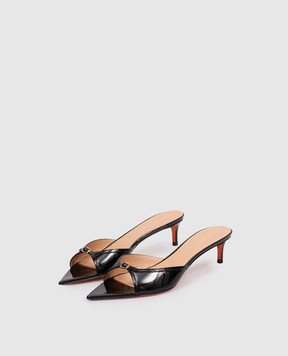 Santoni Black patent leather mules WHTQ71691HA2NVHD