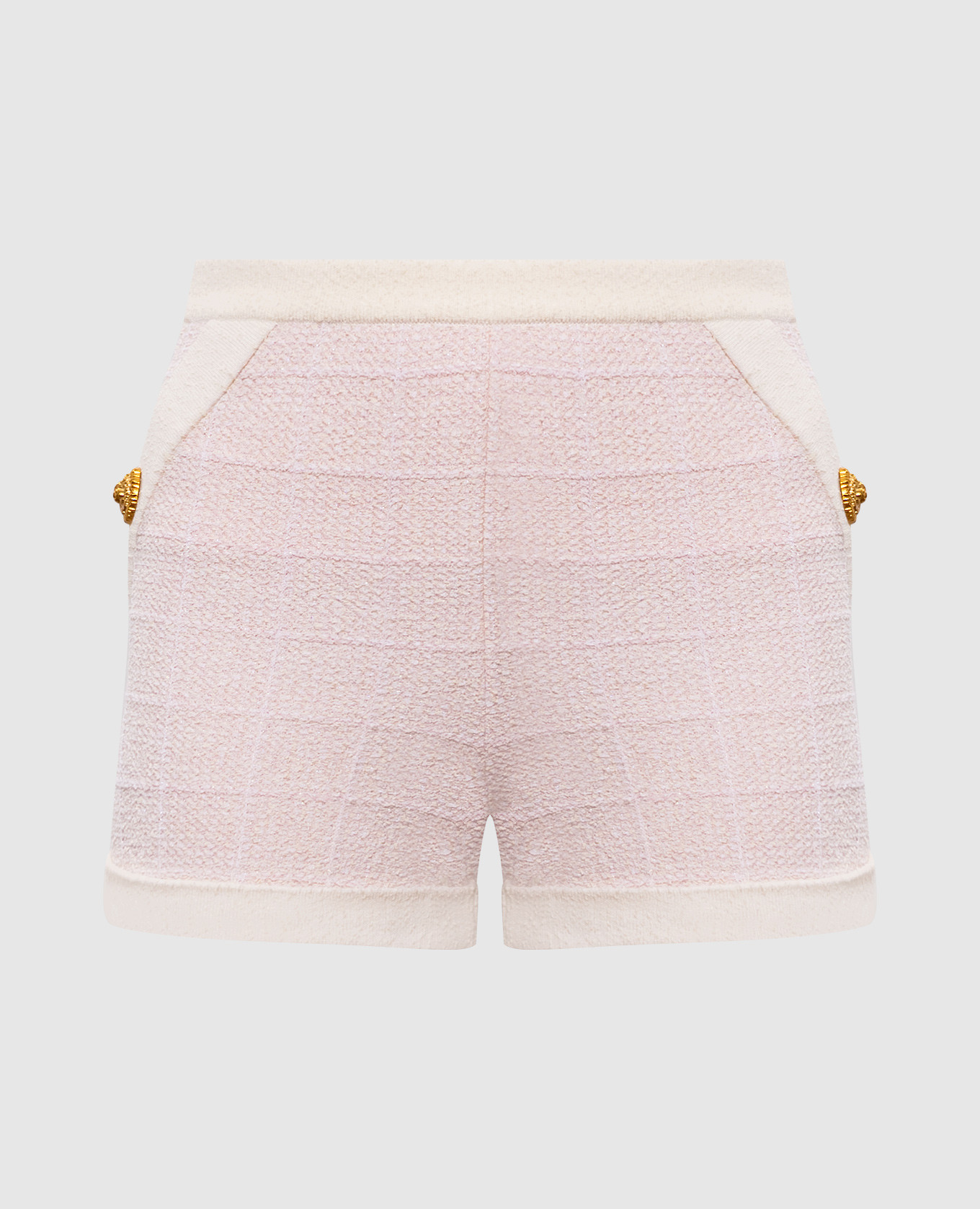 

Pink tweed check shorts Balmain