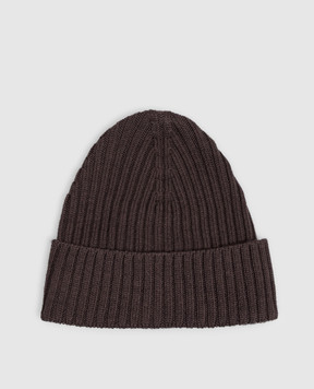 Cashmere&Whiskey Brown merino wool hat 201
