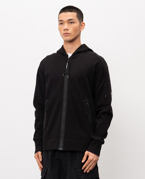 C.P. Company Black sports jacket with logo patch MSS716A005086W