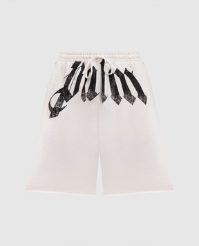 Palm Angels White shorts with logo print PMCI02CS26FLE001
