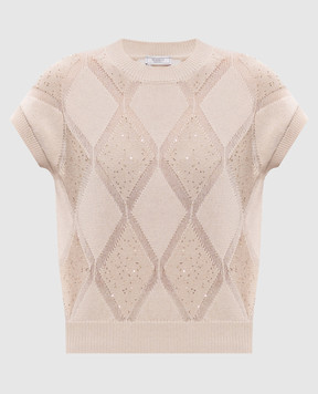 Peserico Beige top with geometric pattern S99162F079333A