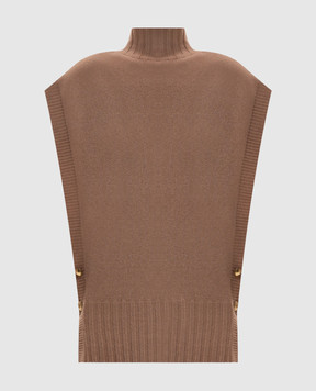 Twinset Brown vest with wool and cashmere 262TP3503